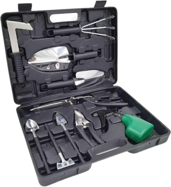 tinduo 원예공구 10종 세트 가든 툴 세트 스테인리스 스틸 제초 도구, 1세트