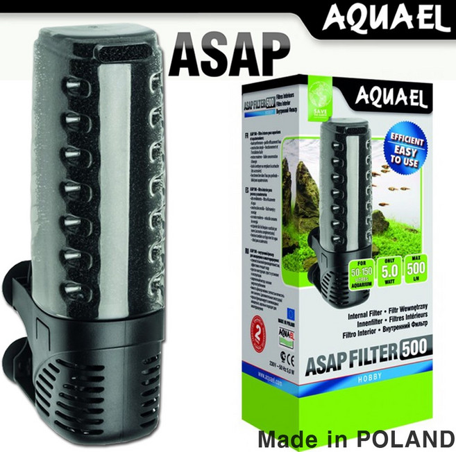 아쿠아엘 ASAP 500 측면여과기 / 수족관 어항 수조 열대어 구피 관상어 거북이 수초 필터 환수 물갈이 청소