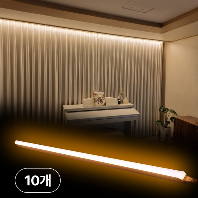 닥터룩스 간접조명 LED T5 20w 1200mm, 전구색, 10개