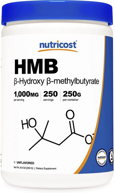 nutricost HMB粉 1000mg 原味, 1個, 250克