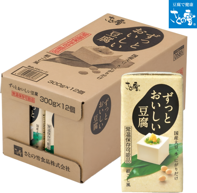 5위 - 아게다시도후 만들기 사토노유키 상온 장기 보관 두부 300g x 12개 일본산 대두사용