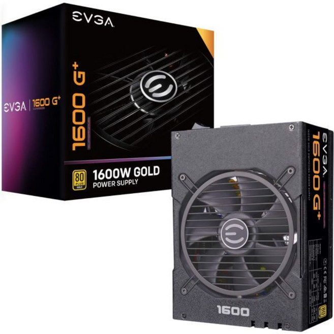 EVGA 초신성 1600 G 80 골드 1600W 완전 모듈식 10년 보증 셀프 테스터 무료 전원 공급 장치 220-GP-1600-X1 포함, 1개