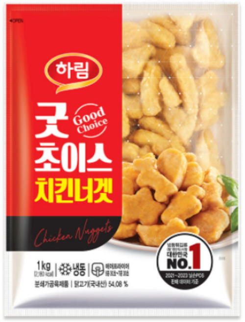 하림 굿초이스 치킨너겟, 1kg, 2개