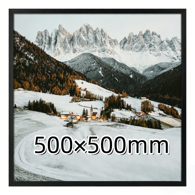 정사각 액자 프레임 정방형 액자틀 벽걸이 탁상용, 1개, 블랙