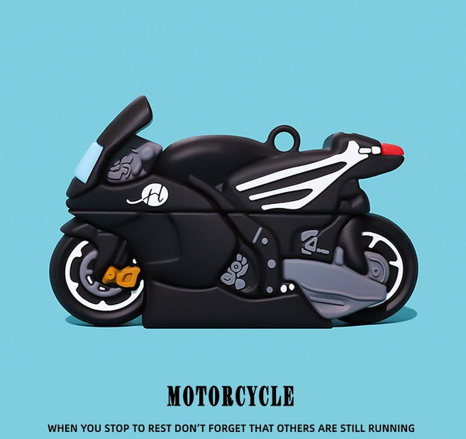 레드미 버즈6 프로 케이스 키위 키링 실리콘 커버, Xiaomi Buds 5 Pro, 56 오토바이+검은링 실리콘 후크