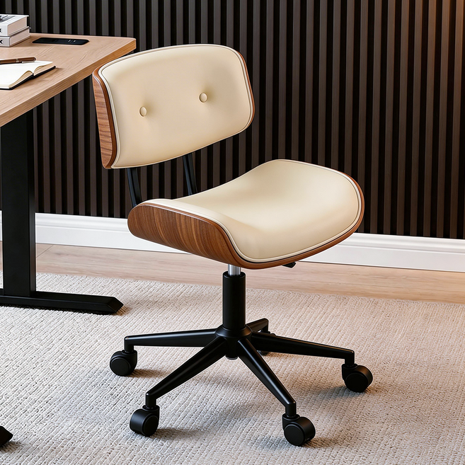 LUXRORO 이임즈 스타일 의자 디자인 사무용 의자, 화이트