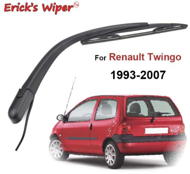 Erick`s 와이퍼 후방 와이퍼 블레이드 및 암 세트 키트 르노 트윙고 MK1 1993 - 2007 앞유리 뒷문 창 브러시 12 인치