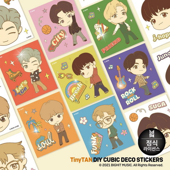 DIY 보석십자수 BTS 타이니탄 데코스티커 9.5x11, 제이홉, 1개