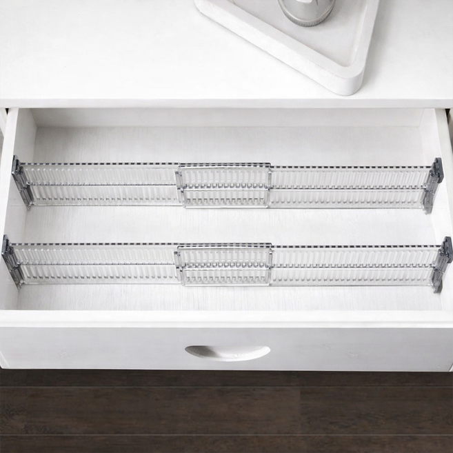 스틴온 서랍 칸막이 길이조절 정리 수납정리, 4개, 투명