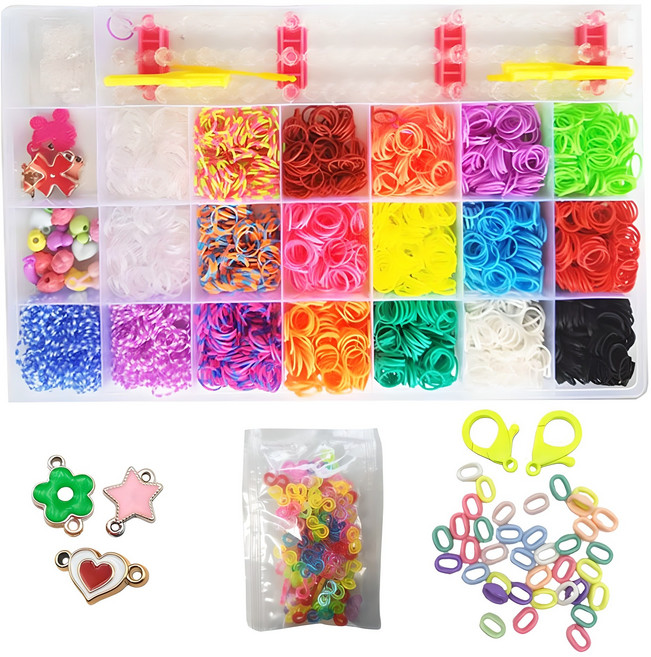 재미존 칼라 룸밴드 만들기 세트 + S고리 100p + 펜던트 3p + 스트랩 만들기세트, 혼합색상, 1세트