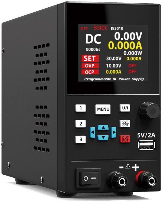 BSIDE 可調式直流電源供應器 高精度四位顯示 110V-220V 支援USB 彩色螢幕, I83010(300W/30V/10A), I83010(300W/30V/10A)