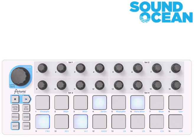 아투리아 BeatStep 비트스텝 드럼 멜로디 시퀀서 미디컨트롤러 드럼패드, Beatstep White, 1개