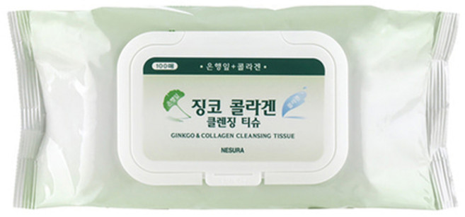 징코 티슈 네슈라 징코 콜라겐 클렌징 티슈 (캡형), 100매입, 2개