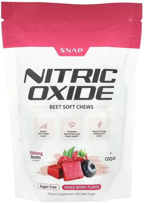 아이허브 산화질소 비트 소프트 츄 무설탕 믹스 베리 소프트 츄 60개, NPP25375, 1개 - 쿠팡