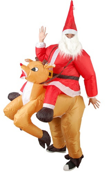크리스마스 코스튬의상 트리 산타 루돌프 에어슈트 인형탈 풍선, 1개, 3루돌프 키(150-190cm)
