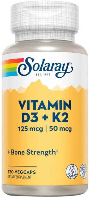 Solaray 비타민D3 + K2 대두 무함유 베지 캡슐 120정, 1개 - 쿠팡