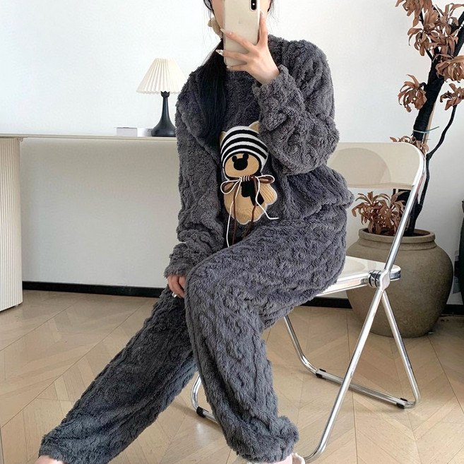 더블유 수면 잠옷 곰돌이 상하의 세트