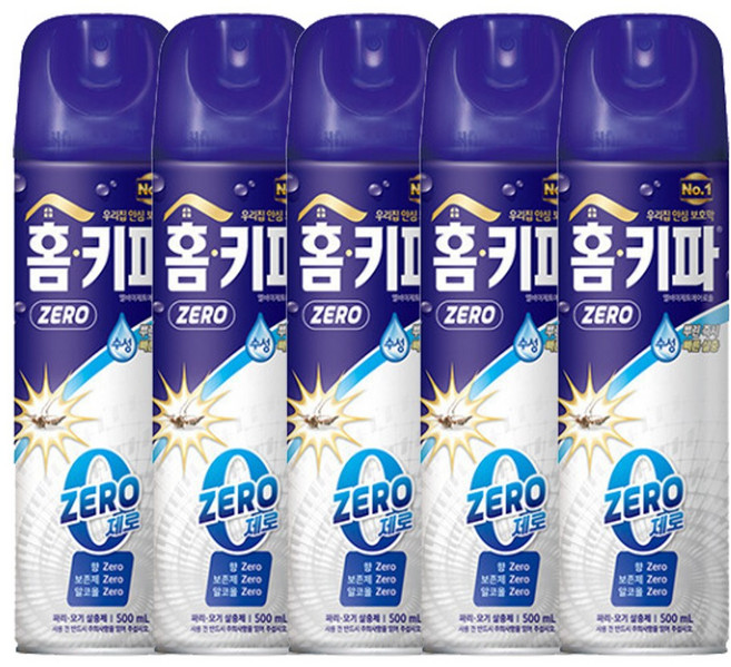 홈키파 제로 ZERO 수성 에어졸 500mL -T.C, 5개