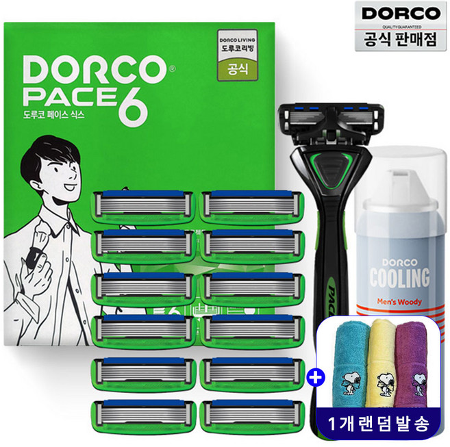 도루코 페이스6 면도기 면도날세트(쉐이빙폼+도루코 수건), 1개, 1세트