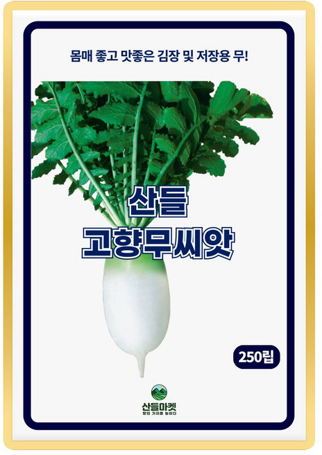 산들 고향 무씨앗 250립 김장 및 저장용 무씨 종자, 2개