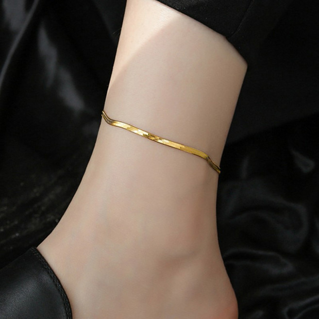 DOU 14K 도금 골드 파이톤 발찌