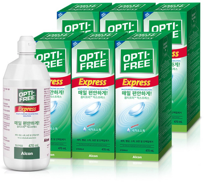옵티프리 익스프레스 렌즈 세정액, 470ml, 6개