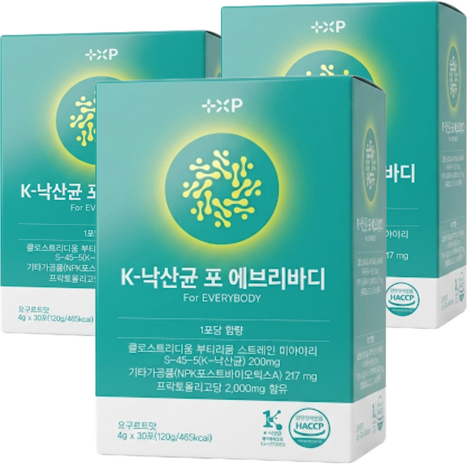 New k낙산균 포 에브리바디 셀프 보호막 강력한 생존력 특허받은 낙상균 생균 유산균 대사산물 유산균먹이 3종 배합 포뮬러 분말, 3세트, 30회분