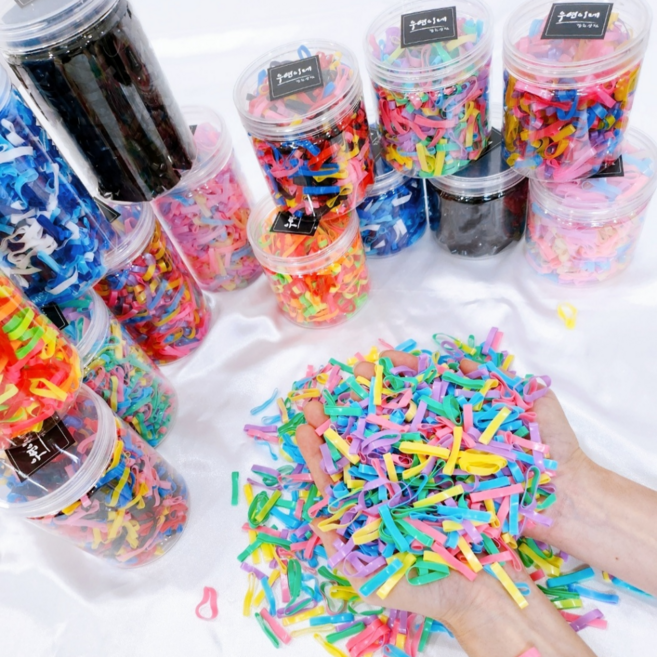 두꺼운 4mm 넓고 쫀쫀한 고탄력 프리미엄 대용량 머리끈 고무줄 헤어밴드