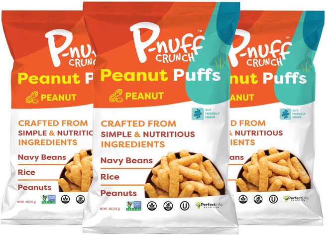 프너프 크런치 피넛 버터 퍼프 - 스낵 저칼로리 스낵 Pnuff Crunch Healthy Low Carb Protein Puffed Snacks AS SEEN ON SH, 1개