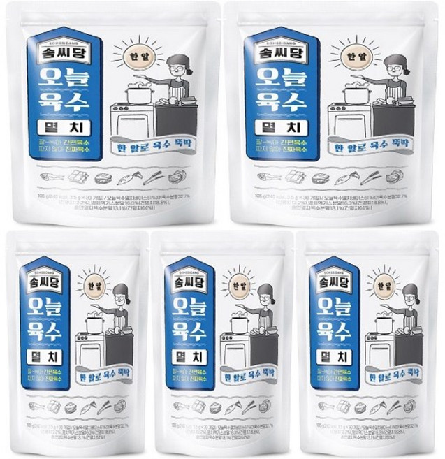 팔도 솜씨당 오늘 육수 멸치, 105g, 5개