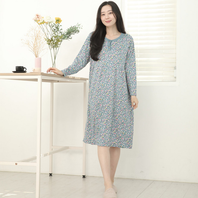 2종 여성 원피스잠옷 홈웨어 파자마 임산부 빅사이즈 잠옷 피치기모