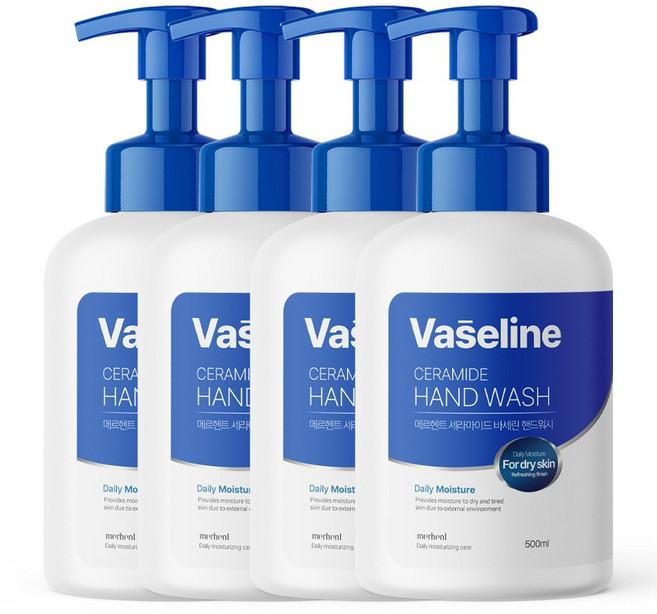 메르헨트 바세린 세라마이드 핸드워시 500ml x 4개 손세정제 물비누 퍼퓸 향기좋은 리필