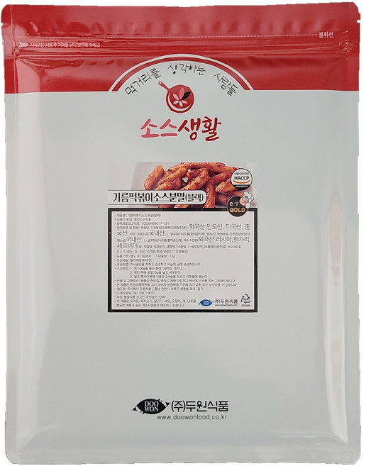 [두원식품] 기름 떡볶이 소스(블랙), 1개, 1kg