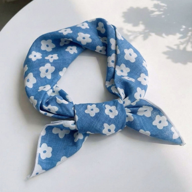 사각 코튼 손수건 스카프