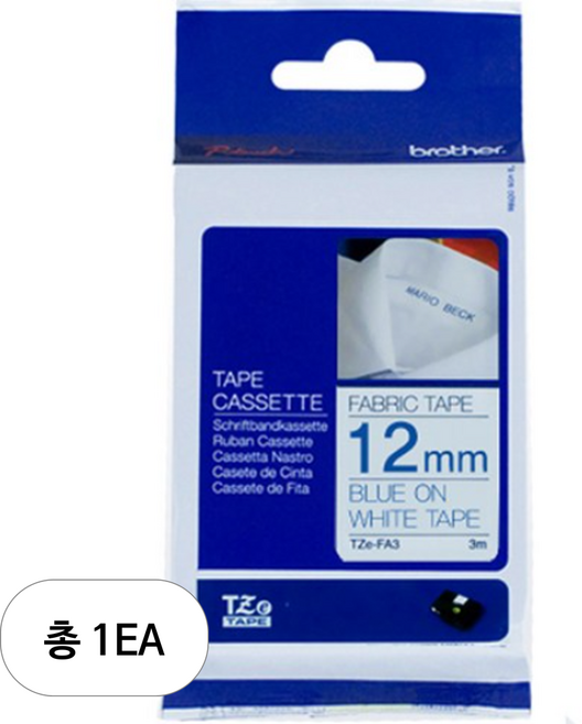 TZETAPE 정품 라벨테이프 12mm TZe-FA3, 흰색, 1개