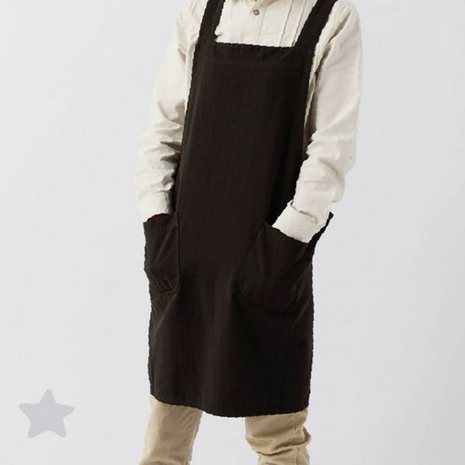 주방 카페 공방 미용실 꽃집 작업용 앞치마 면 원단 허리 가슴 덮개 주머니 포켓, 1개, 캔버스앞치마 진그레이