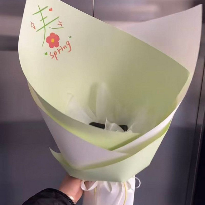 DIY花束包裝材料包 可放照片可放花束, 1個, 春日小芽-材料包
