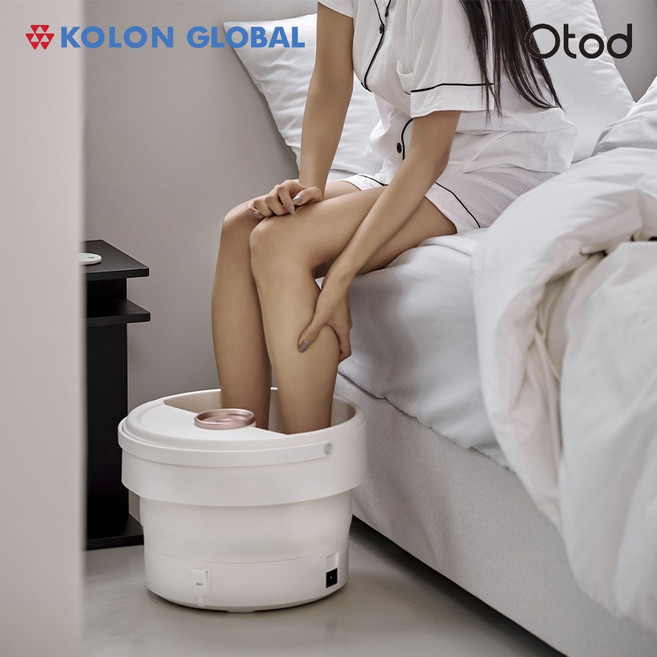 [코오롱보증] 26년형 오토드 폴디오 족욕기 마사지 각질 붓기제거 스파 습식 접이식 리모컨, 상세 설명 참조, 화이트