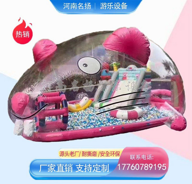 맞춤제작 대형 에어바운스 야외 슬라이드 미끄럼틀 놀이터, 쥐(투명)/제곱당 10x15