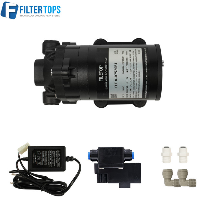 FLT-075GS 정수기용 자흡 석션 부스터 펌프 단품/세트 DC24V 모터펌프 아답터 압력센서, 03_펌프+아답터+압력센서 세트, 1개