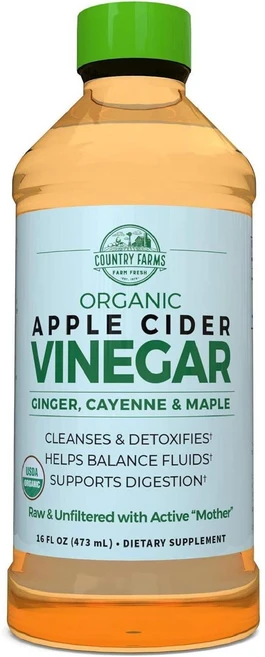 컨트리팜스 유기산복합체 미국 유기농 애플사이다비니거 473ml, 1개 - 쿠팡