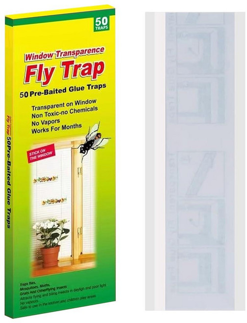 Mosqueda 창문 파리 트랩 30팩 실내용 스티커 파리 트랩 가정용 플라이 캐처, 50 Pack