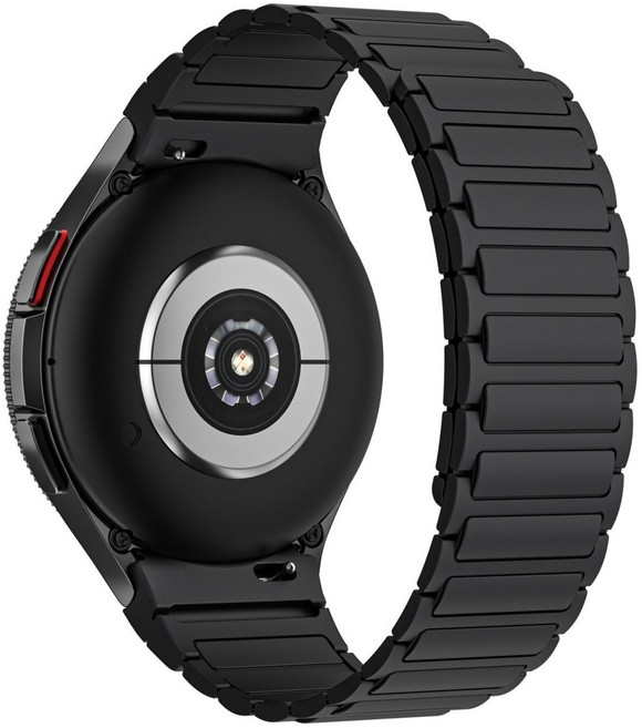 Fegwilde 갤럭시워치 스포츠 마그네틱 실리콘 스트랩 워치7/6/6클래식/5/5골프/4/4클래식 호환 40mm 44mm 45mm 43mm 47mm 42mm 46mm, 검은색