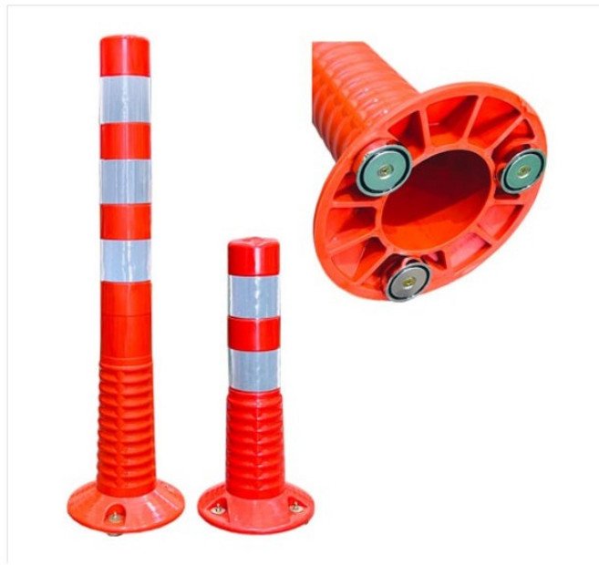 보급형 자석식 규제봉 (협착방지봉) 차선규제봉 주차금지봉 시선유도봉 탄력봉 안전봉 주차차단봉 규제블럭봉 무단횡단방지 중앙분리대 차선분리대, 1개, 대