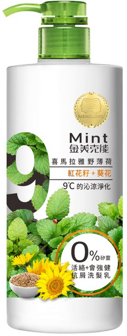金美克能 薄荷洗髮乳，9°C涼感，抗屑健髮，750ml, 1件, 750ml