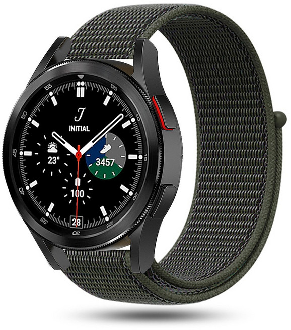 스페이스쉴드 갤럭시워치4 클래식 46mm 호환 나일론 모노 밴드 스포츠루프 스트랩 44color 3+1, 다크그린