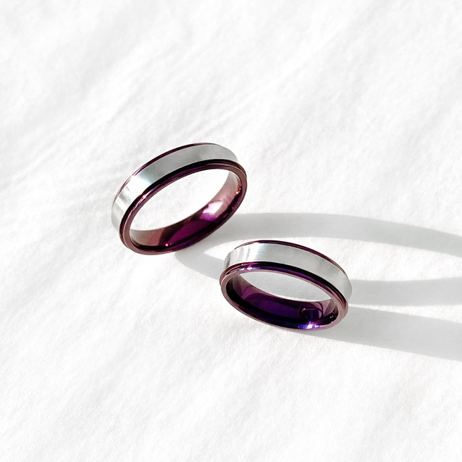 (무료각인) 써지컬 퍼플린 반지 학생 커플링 100일 기념일 선물