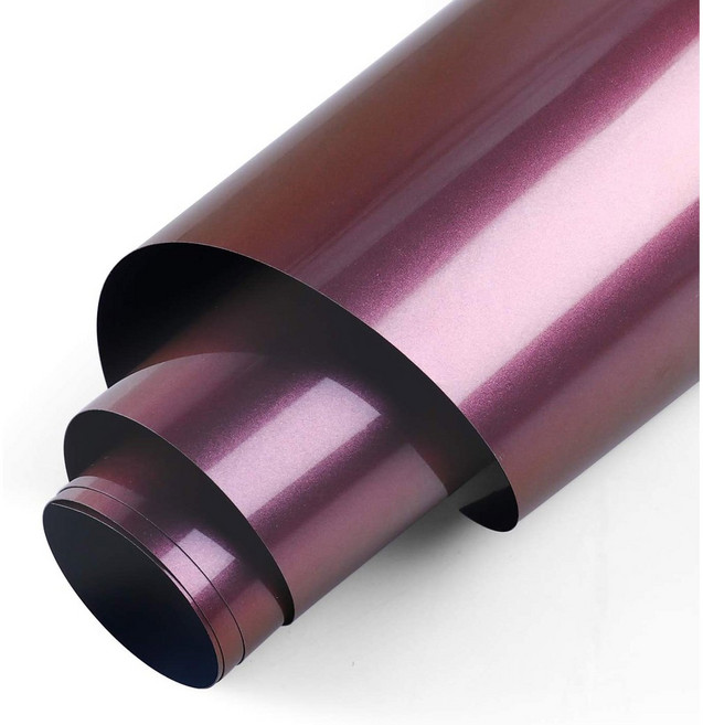 전사지 열프레스기 10 가지 색상 12 "x 20"/30x50cm 카멜레온 열전달 비닐 철 htv 그라디언트 변경 HTV 티셔츠 용, 30.5cmX25cm, 5 Gold to Purple red, 1개