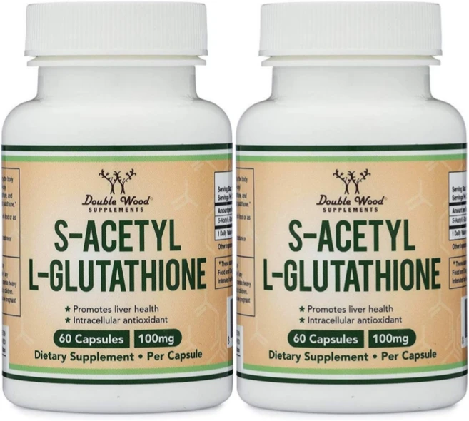 더블우드 아세틸 글루타치온 S 아세틸 L 글루타치온 S-Acetyl L-Glutathione 100 mg 60캡슐, 60정, 2개 - 쿠팡