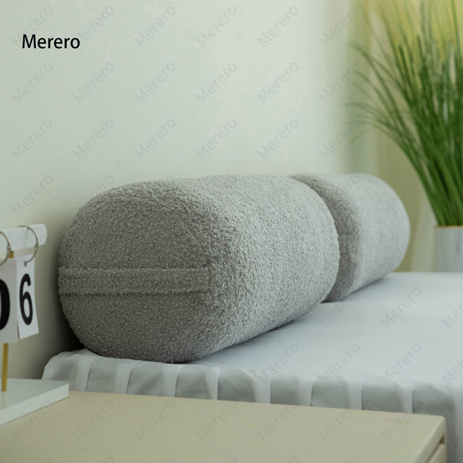 Merero 원형 바디필로우 대형 롱쿠션 누빔 일자형 바디필로우, 그레이